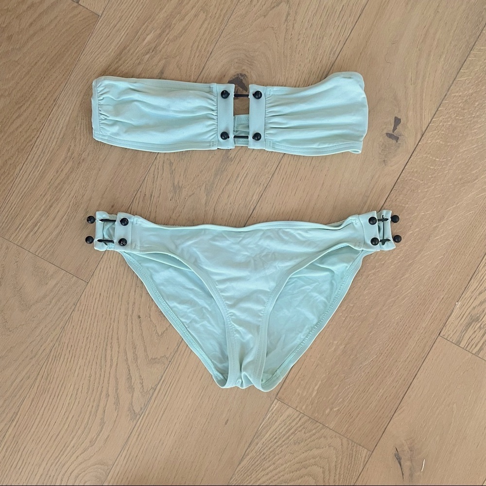 Proenza Schouler Barbell Bandeau Bikini in Aqua